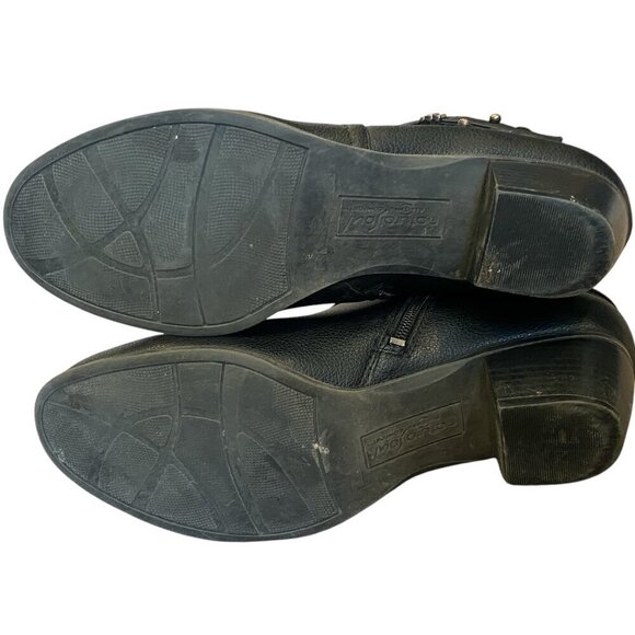 Natural Soul Karmen Moto Ankle Booties Hipster Biker Sz 8M Black #341C - Picture 7 of 9